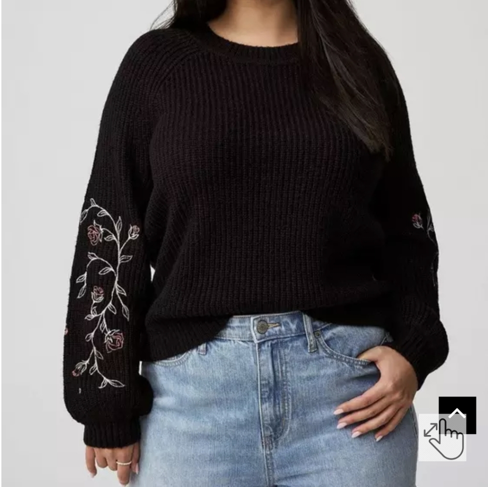 High Crew Neck Pullover Sweater 1X (14-16)